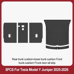 For Tesla New Model Y Juniper Premium/Performance 2025+ TPE Floor Mats Luggage Mat Wear-resistant Foot Pads ModelY Trunk Mats