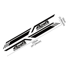 4x4 Off-Road Vinyl Decal for Cars & Pickup Trucks | 47.2" x 3.9" Body Graphic Sticker