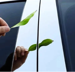 Fit For Ford F-150 2015 2016 2017 2018 2019-2023 Silvery Carbon Glossy Black Pillar Posts Door Window Decal Trim Cover Sticker