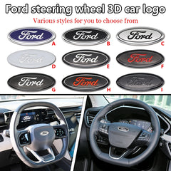 5.8cm Aluminum Steering Wheel Emblem Decal for Ford Focus / F-150 / Mondeo | Metal Badge