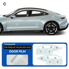 Precut PPF for Porsche Taycan (2020–2023) | 9-Mil TPU Paint Protection Film Clear Bra