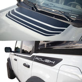 Matte Black Roush-Style Hood & Waistline Stripe Decal for Ford Bronco 4-Door | Precut Vinyl Overlay