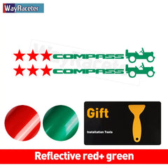 Jeep Compass Willy Edition Star Decal Kit – Reflective Vinyl | Hood, Trunk & Door Pillar (2 Pcs)
