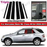 Chrome / Carbon Black B & C Pillar Post Cover for Mercedes ML-Class W164 (2006–2011) | Door Trim
