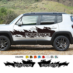 Splash Motor Door Side Skirt Decal for Jeep Renegade / JK | 2-Piece Vinyl Film Graphic