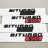 Gloss Black BITURBO 800 / 900 Side Fender Emblem Decal for Mercedes-Benz AMG | Badge Sticker