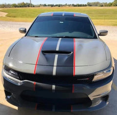 Car Stickers twin two-tone rally stripe fits all models from 2005 onwards FOR Dodge Charger GT R/T Scat Pack Hellcat Demon T/A
