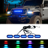 RGB LED Front Grille Lights for Jeep Wrangler JL / JLU / Gladiator JT (2024–2025) | MAIKER