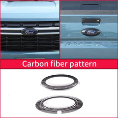 ABS Carbon Fiber / Black Logo Decoration Ring for Ford Maverick (2022+) | Front & Rear Cover