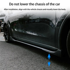 ABS Side Skirt Extension Body Kit for Tesla Model Y Juniper (2025) | Fast Aero Gloss Finish
