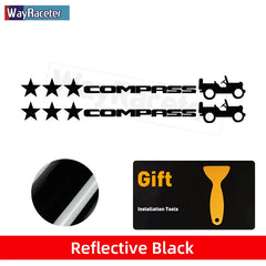 Jeep Compass Willy Edition Star Decal Kit – Reflective Vinyl | Hood, Trunk & Door Pillar (2 Pcs)