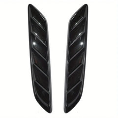 Glossy Black Front Hood Side Air Flow Vent Scoop Decor Trim Fit For Chevy Silveryado