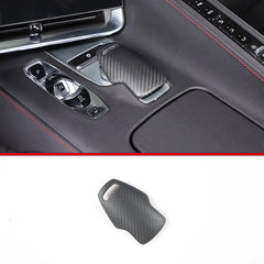 Real Carbon Fiber Cover For Chevrolet Corvette C8 2020 2021 2022 2023 Car Console Gear Shift Button Sticker Accessories