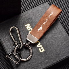 Leather Alloy Keychain Keyring Pendant for Ford Mustang / Fiesta / Focus / Mondeo | Gift