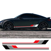 Tricolor Door Side Skirt Trim Decal for Audi TT (8N MK1, 8J MK2, 8S MK3) | 2-Piece Vinyl Coupe Graphic