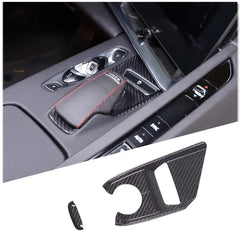 Real Carbon Fiber Cover For Chevrolet Corvette C8 2020 2021 2022 2023 Car Console Gear Shift Button Sticker Accessories
