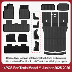 For Tesla New Model Y Juniper Premium/Performance 2025+ TPE Floor Mats Luggage Mat Wear-resistant Foot Pads ModelY Trunk Mats