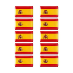 Epoxy Spain Flag Sticker Car Interior Decoration Decal | 10 / 20 / 50 Pack for SEAT / Cup Holder