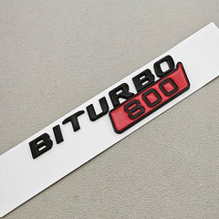 Gloss Black BITURBO 800 / 900 Side Fender Emblem Decal for Mercedes-Benz AMG | Badge Sticker