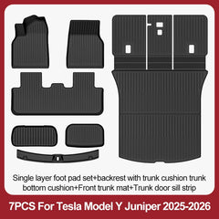 For Tesla New Model Y Juniper Premium/Performance 2025+ TPE Floor Mats Luggage Mat Wear-resistant Foot Pads ModelY Trunk Mats