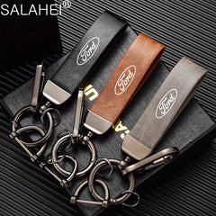 Leather Alloy Keychain Keyring Pendant for Ford Mustang / Fiesta / Focus / Mondeo | Gift