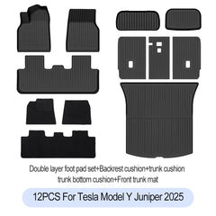 For Tesla New Model Y Juniper Premium/Performance 2025+ TPE Floor Mats Luggage Mat Wear-resistant Foot Pads ModelY Trunk Mats