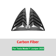 2PCS Side Window Louver Cover Sport Style For Tesla Model 3 Y Juniper Highland 2025-2020 2026 Rear Window Spoiler Shutter Cover