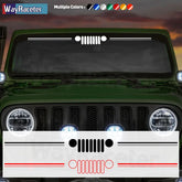 Jeep Wrangler & Gladiator Reflective Grill & Windshield Decal – Vinyl Window Graphic | JK JL, Gladiator, Renegade