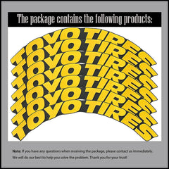 TOYO TIRES 3D Waterproof Tire Stickers | Universal Rubber Sidewall