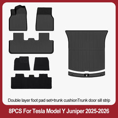 For Tesla New Model Y Juniper Premium/Performance 2025+ TPE Floor Mats Luggage Mat Wear-resistant Foot Pads ModelY Trunk Mats