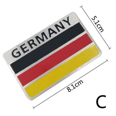 3D Germany Flag Car Sticker Decal | Universal Auto Accessory for Renault / Peugeot / Citroën