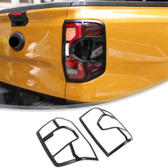 For Ford Ranger T9 2023 2024 Headlight Cover Trim Front Head Lamp Strip Headlamp Tail Lights Frame Carbon Fiber Car Accessories