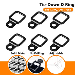 Trunk Cargo Tie-Down D-Ring Quick Release Fastener Clip for Jeep Wrangler JL/JK/TJ | Surface Mount