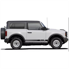 Matte Black Side Waistline Stripe Decal for Ford Bronco 2-Door (2021–2023) | Vinyl Body Line Overlay Pair