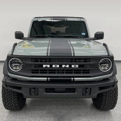 Matte Black Double Stripe Hood Scoop Decal for Ford Bronco (2021–2023) | Personalized Vinyl Overlay