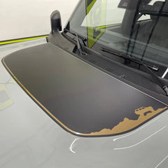 Retro Matte Topo Map & Compass Hood Decal | Off-Road Mountain Blackout Vinyl Wrap Sticker
