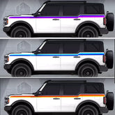 Colored Side & Waistline Stripe Decal for Ford Bronco (2021–2023) | Blackout Vinyl Body Wrap