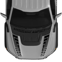 Custom Matte Black Engine Hood Stripe Kit | Front Graphics for Ford Raptor / Mustang