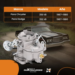 Carburetor Carburador For Dodge Chrysler 318 Engine 2 Barrel V8 5.2L 1967-1980 6Cil Engine Carburettors