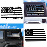 USA Flag Rear Window Decorative Decal for Jeep Wrangler (2021–2024) | Vinyl Cover Sticker