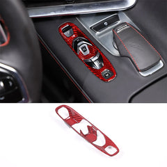 Real Carbon Fiber Cover For Chevrolet Corvette C8 2020 2021 2022 2023 Car Console Gear Shift Button Sticker Accessories