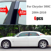 Glossy Black Pillar Post Window Trim for Chrysler 300C (2004–2010) | 6-Piece Door Column Cover