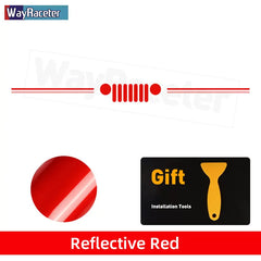Jeep Wrangler & Gladiator Reflective Grill & Windshield Decal – Vinyl Window Graphic | JK JL, Gladiator, Renegade