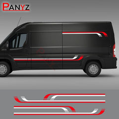 Camper Van Door & Waistline Graphic Decal for Fiat Ducato / Peugeot Boxer / Citroen Relay | 4-Piece Vinyl Kit