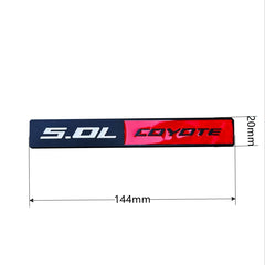 5.0L COYOTE Metal Badge | Trunk & Fender Emblem Sticker for Ford Mustang