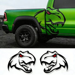 Ferocious Dinosaur Head Body Decal – Large Format Vinyl Sticker for Dodge Challenger & RAM TRX | Both Sides, Black