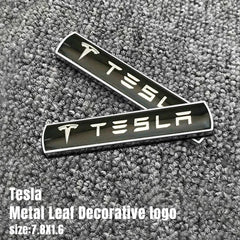 Suitable for Tesla Model 3/Y/Model S/X car leaf plate metal logo, trunk modification upgrade, logo, body labeling