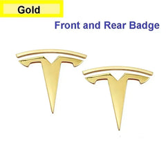 For Tesla Model 3 Mode Y Zinc Alloy Car Front Hood Logo Sticker Styling Auto Body Rear Trunk Emblem with Radian Accessories