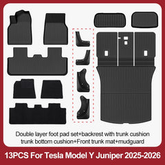 For Tesla New Model Y Juniper Premium/Performance 2025+ TPE Floor Mats Luggage Mat Wear-resistant Foot Pads ModelY Trunk Mats