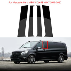 4Pcs Glossy Black Car Door Central Window Column Strip PC Pillar For Mercedes Benz VITO V CLASS W447 2016-2020 Car Accessories